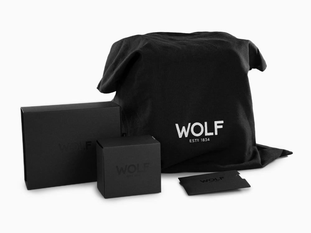 Remontoir WOLF Viceroy, 1 Montre, Noir, Cuir Vegan, 456002