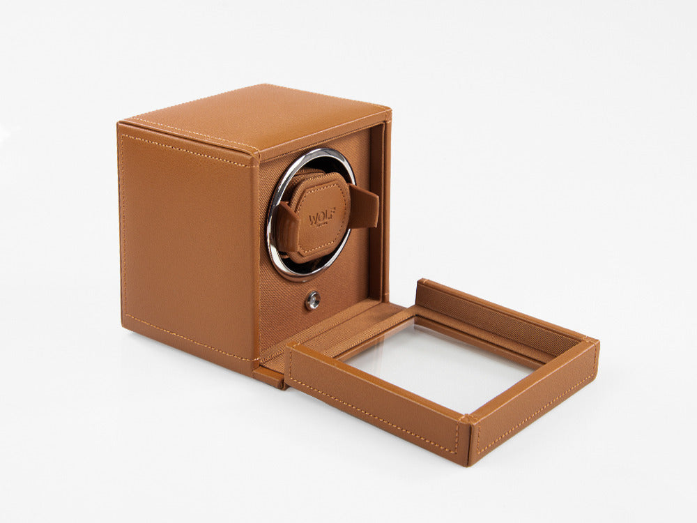 Remontoir WOLF Cub, 1 Montre, Marron, Cuir Vegan, 461127