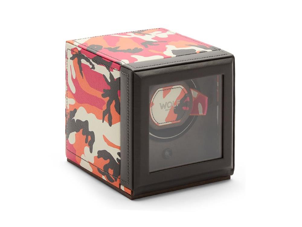 Remontoir WOLF Elements Fire, 1 Montre, Rouge, Cuir Vegan, 665172