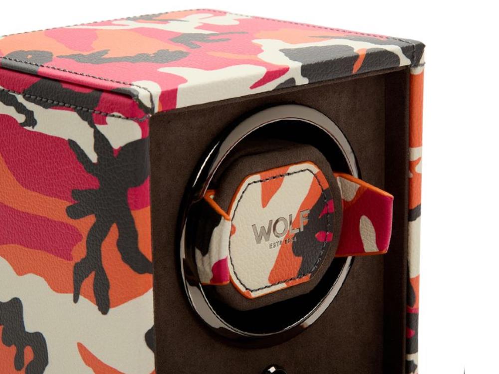 Remontoir WOLF Elements Fire, 1 Montre, Rouge, Cuir Vegan, 665172