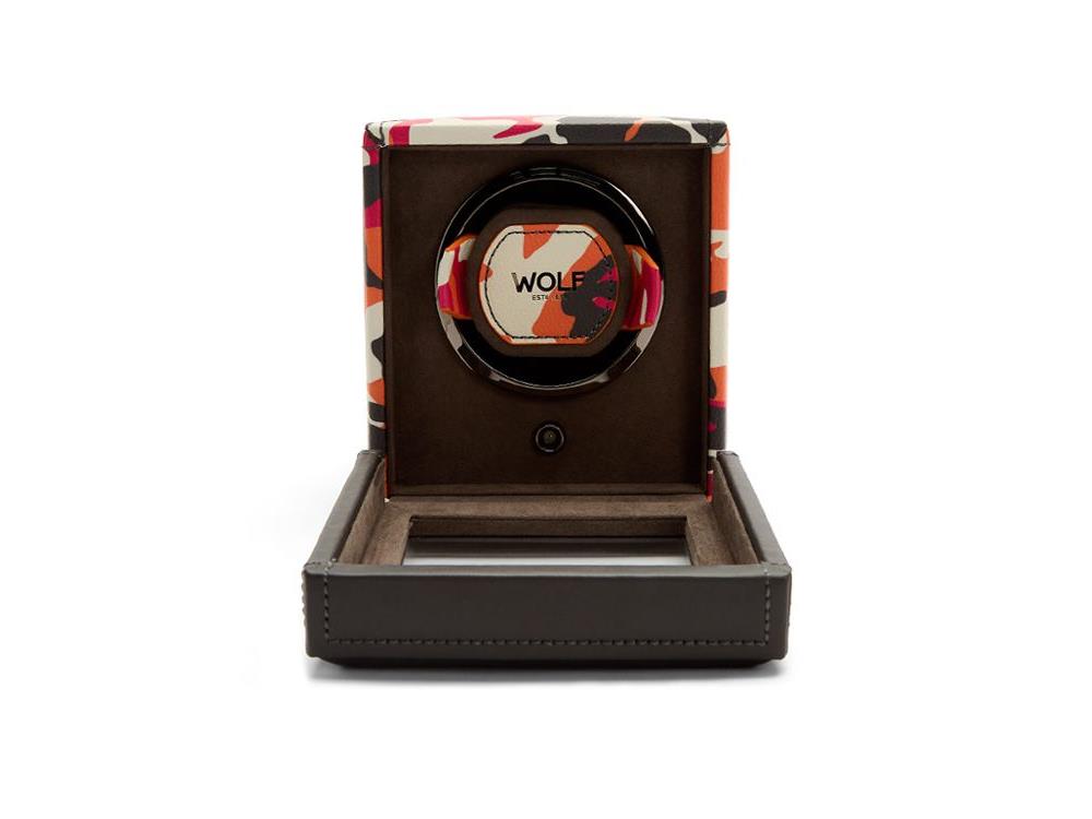 Remontoir WOLF Elements Fire, 1 Montre, Rouge, Cuir Vegan, 665172