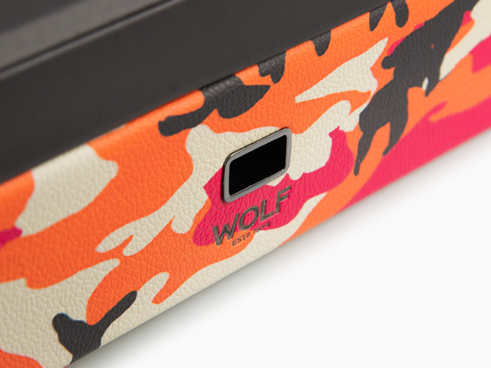 Boîte à montres WOLF Elements Fire, 10 Montres, Rouge, Cuir Vegan, 665472