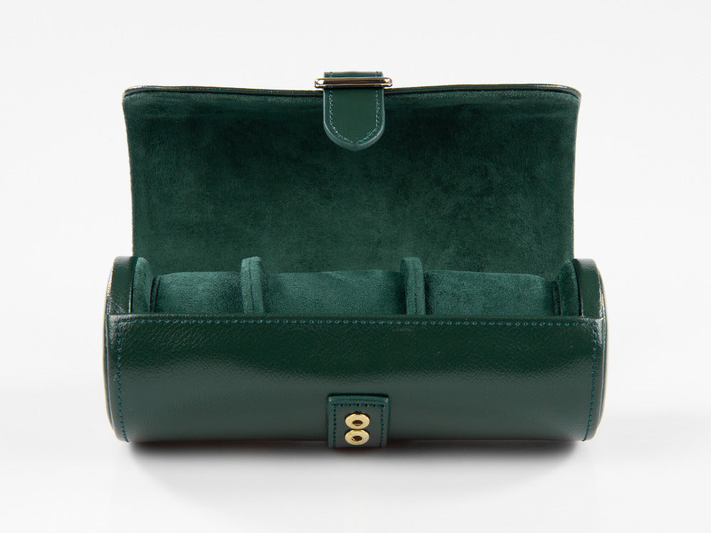 Étui WOLF British Racing, 3 montres, Vert, Cuir, 792941