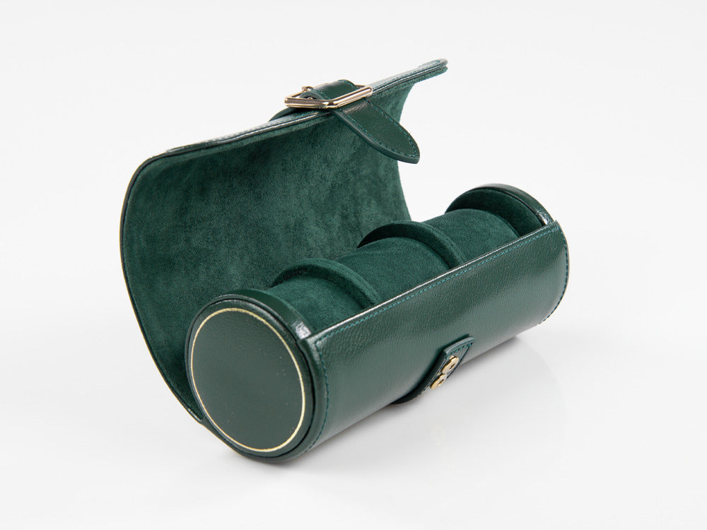 Étui WOLF British Racing, 3 montres, Vert, Cuir, 792941