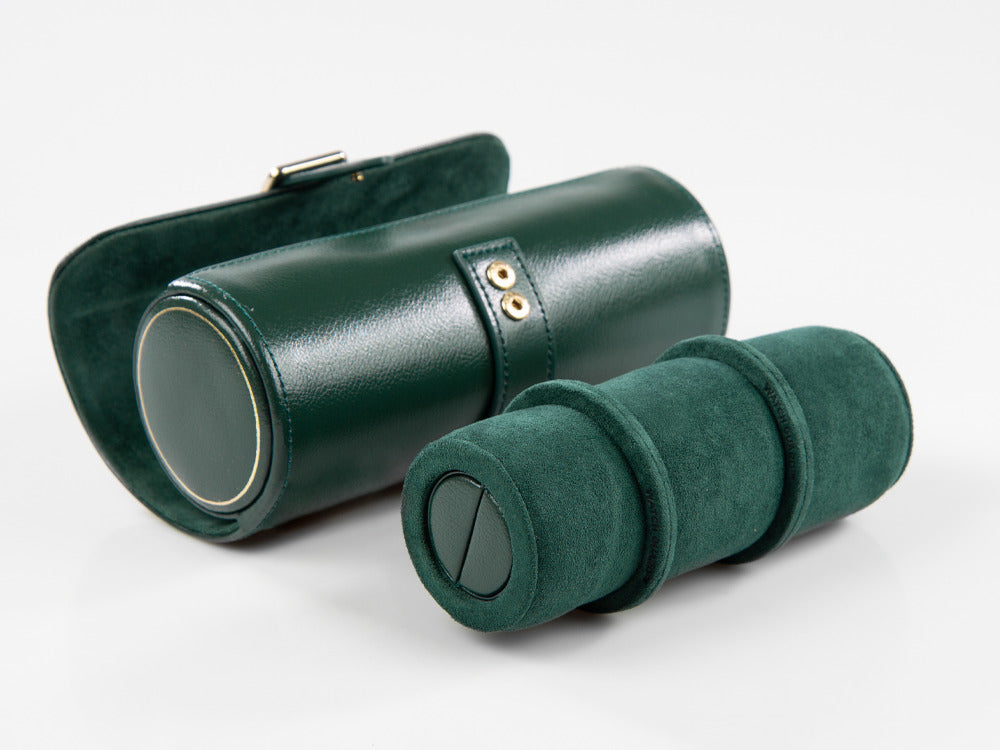 Étui WOLF British Racing, 3 montres, Vert, Cuir, 792941