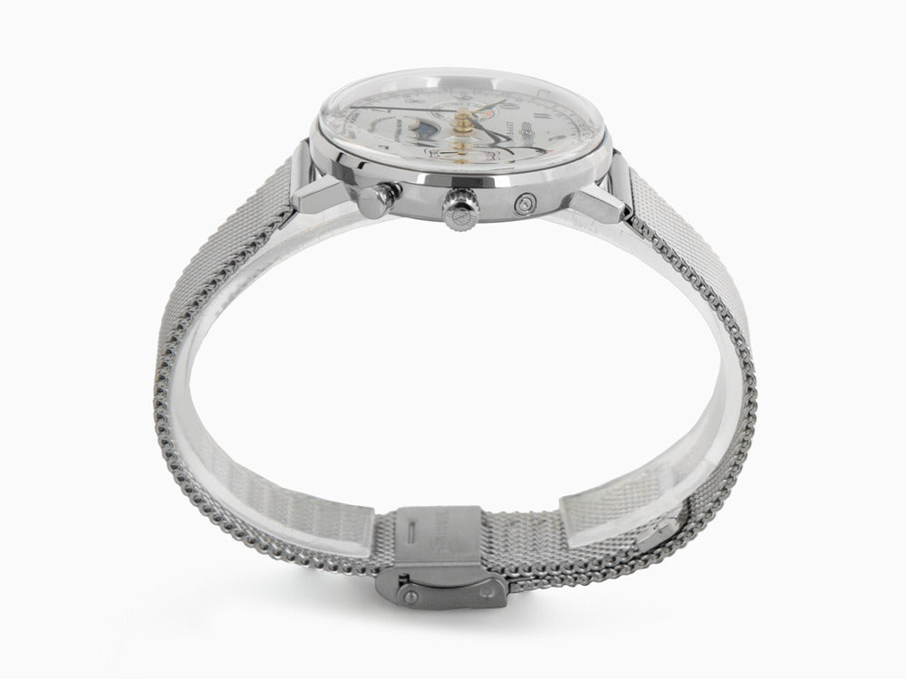 Montre à Quartz Zeppelin LZ 129 Hindenburg Moonphase Lady, Argent, 36mm, 7037M-1