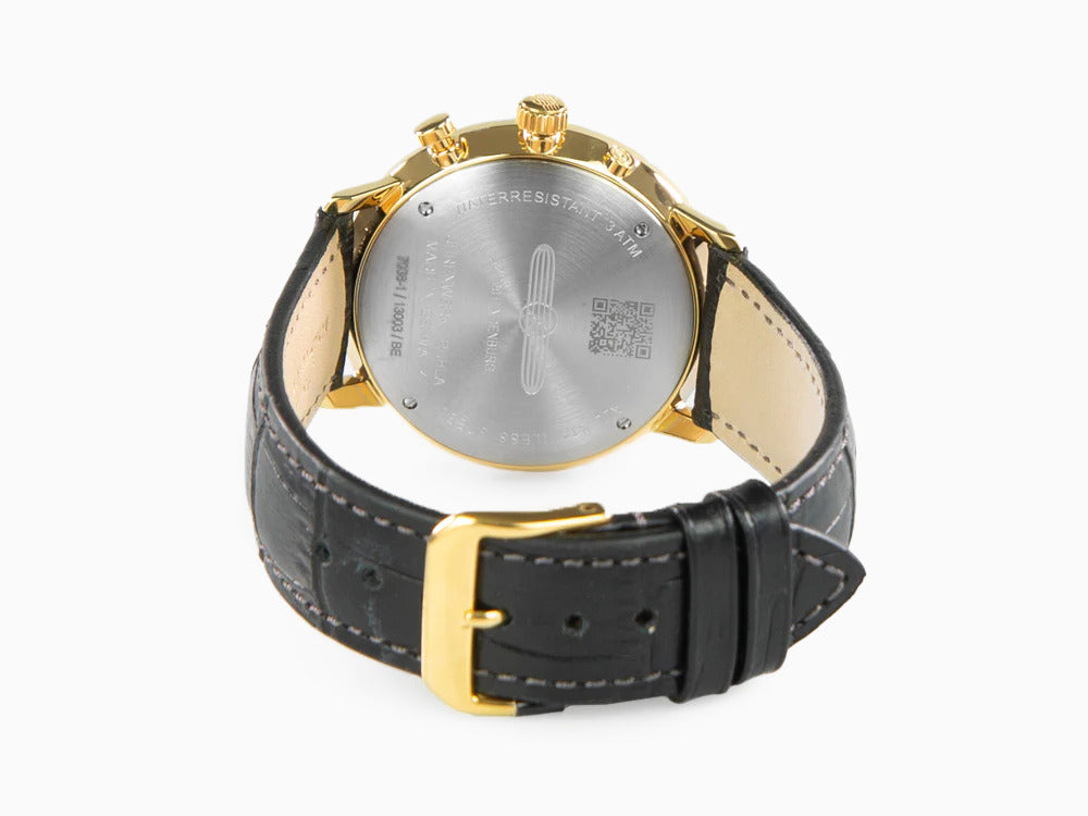 Montre à Quartz Zeppelin LZ 129 Hindenburg Moonphase, PVD Or, 40 mm, 7038-1