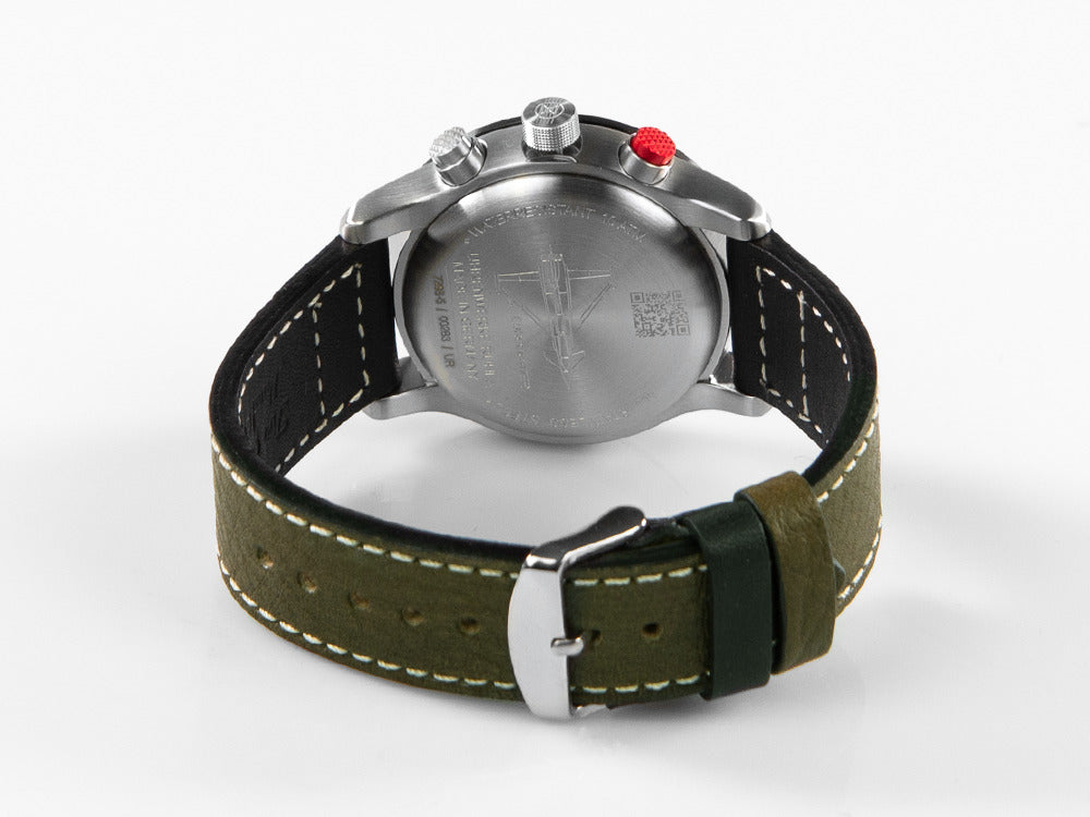 Montre à Quartz Zeppelin Eurofighter, Blanc, Jour, Bracelet en cuir, 7298-5