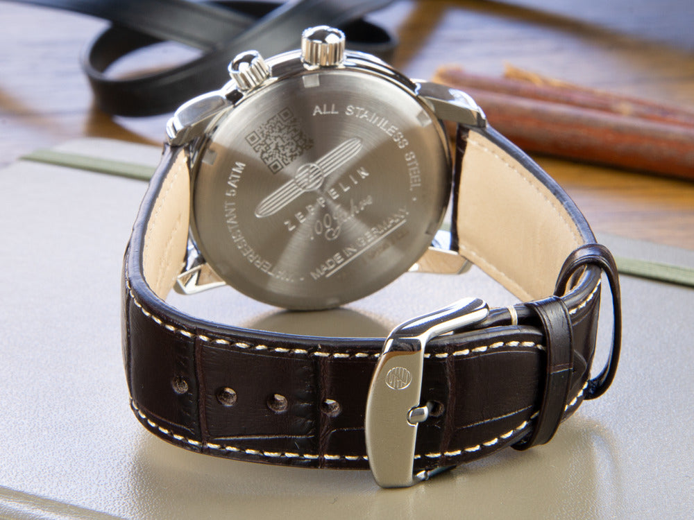 Montre à Quartz Zeppelin 100 Years Zeppelin Ed. 1, Argent, 42 mm, GMT, 7640-1