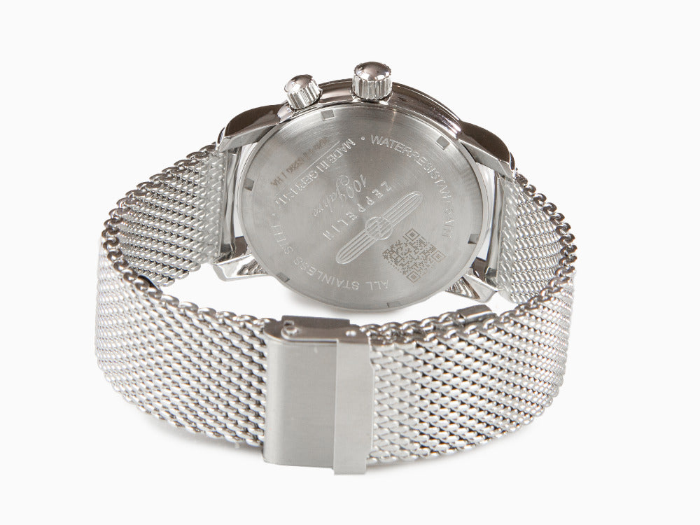 Montre à Quartz Zeppelin 100 Years Zeppelin Ed. 1, Argent, 42 mm, GMT, 7640M-1