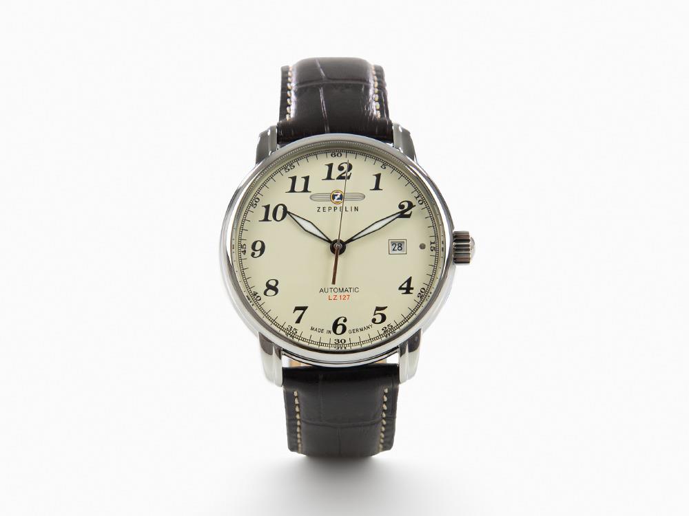 Montre Automatique Zeppelin LZ 127 Graf Zeppelin, Beige, 42 mm, Jour, 7656-5