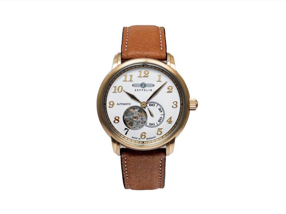 Montre Automatique Zeppelin LZ 127 Graf Zeppelin, PVD Or, Blanc