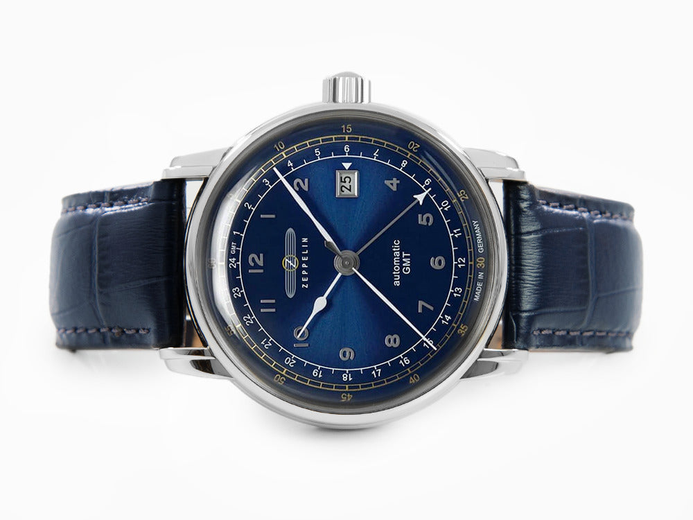 Montre Automatique Zeppelin LZ 129 Hindenburg, Bleu, 42 mm, GMT, 7668-3