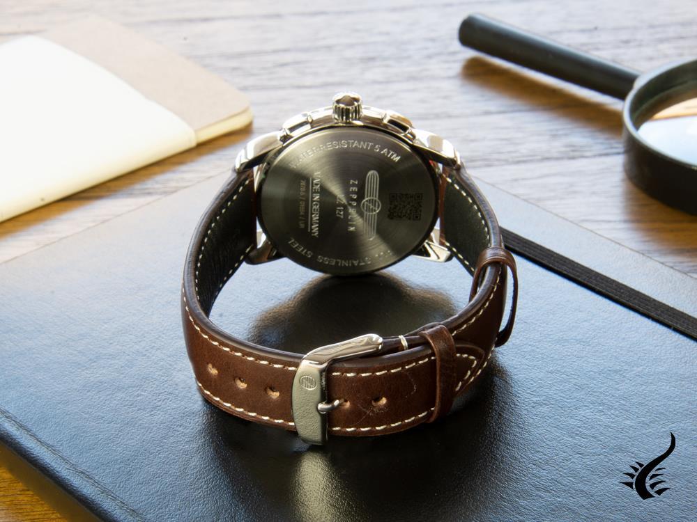 Montre à Quartz Zeppelin LZ 127 Graf Zeppelin, Beige, 42mm, Chronographe, 7678-5