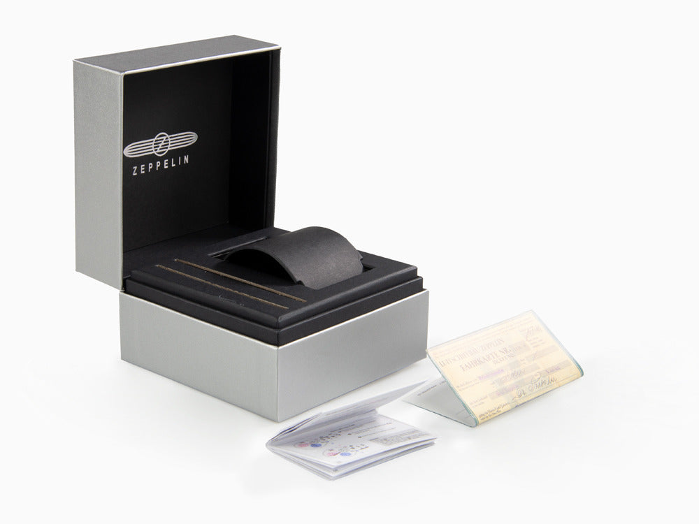 Montre à Quartz Zeppelin 100 Years Zeppelin Ed. 1, Argent, 42 mm, Jour, 7680M-1