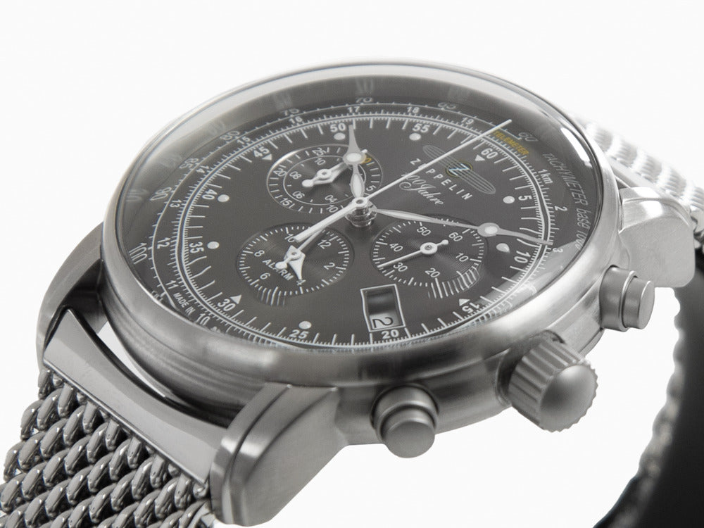 Montre à Quartz Zeppelin 100 Years Zeppelin Ed. 1, Noir, 42 mm, Jour, 7680M-2