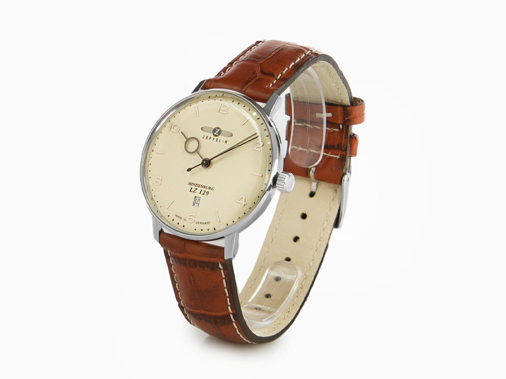 Montre à Quartz Zeppelin LZ 129 Hindenburg, Beige, 40 mm, Jour, Cuir, 8042-5