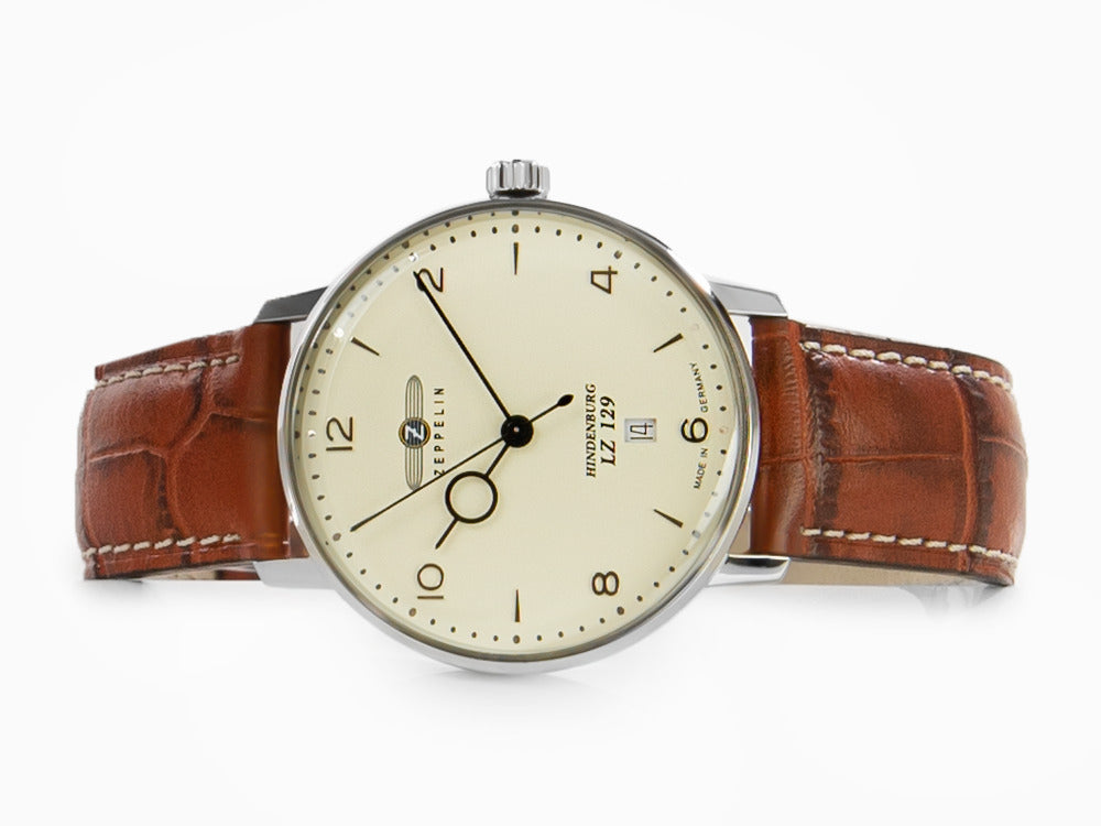 Montre à Quartz Zeppelin LZ 129 Hindenburg, Beige, 40 mm, Jour, Cuir, 8042-5