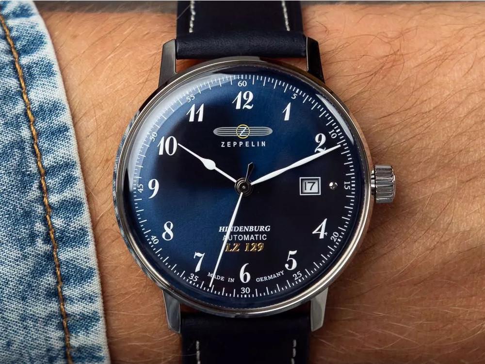 Montre Automatique Zeppelin LZ 129 Hindenburg, Bleu, 40 mm, Jour, 8056-3