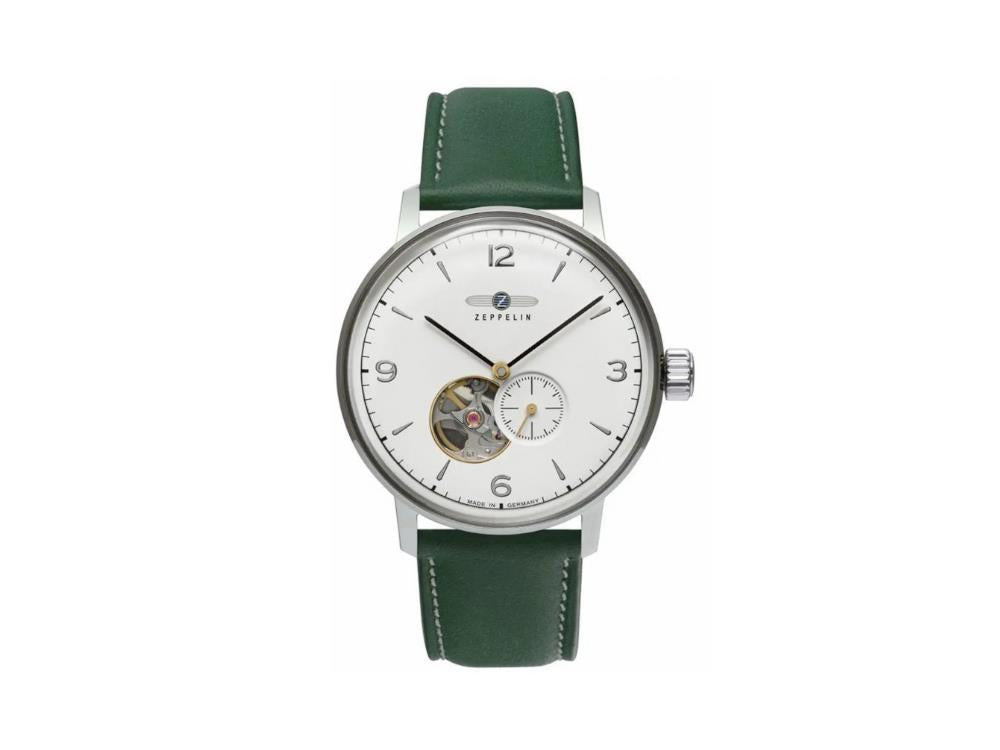 Montre Automatique Zeppelin LZ 129 Hindenburg, Blanc, 40 mm, Jour, 8066-1N