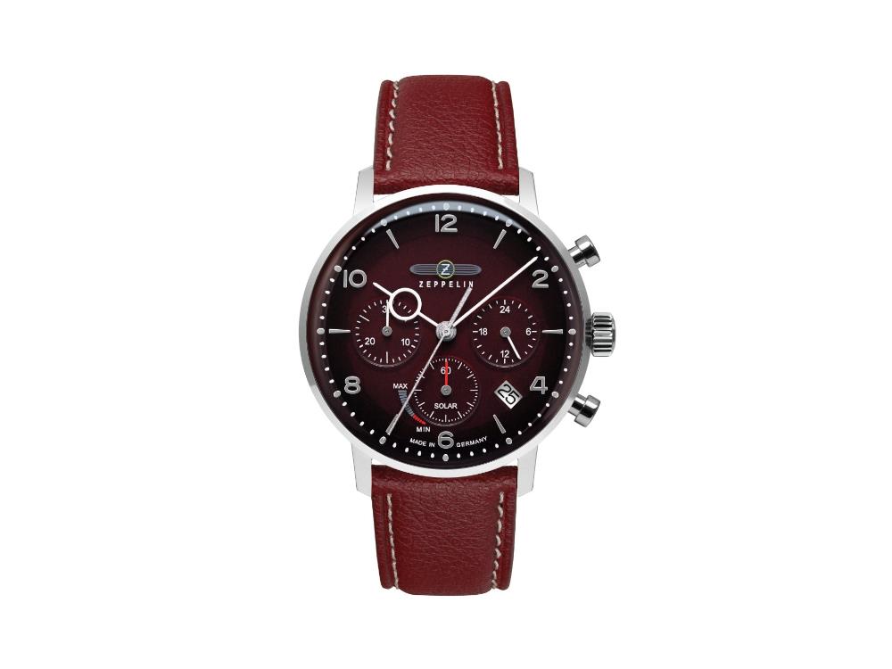Montre à Quartz Zeppelin LZ 129 Hindenburg, Rouge, 41 mm, Jour, Cuir, 8086-2n