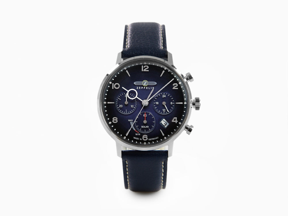 Montre à Quartz Zeppelin LZ 129 Hindenburg, Bleu, 41 mm, Jour, Cuir, 8086-3n