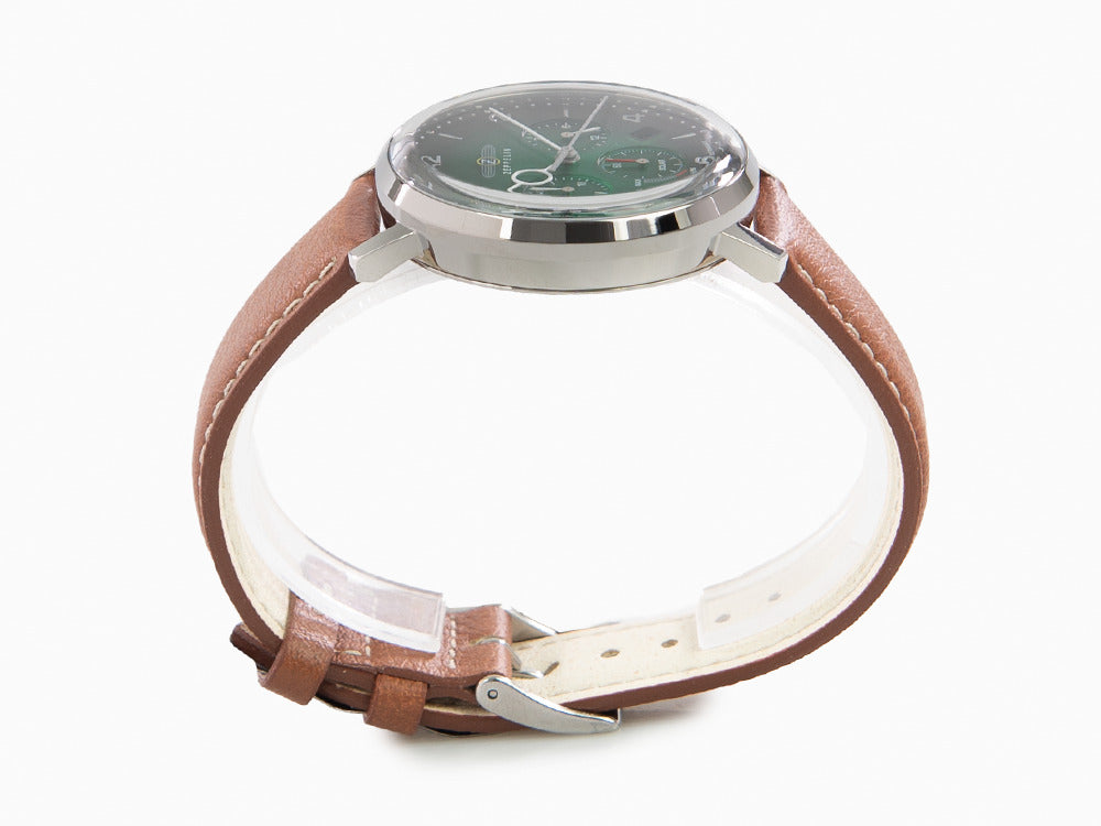 Montre à Quartz Zeppelin LZ 129 Hindenburg, Vert, 41 mm, Jour, Cuir, 8086-4n