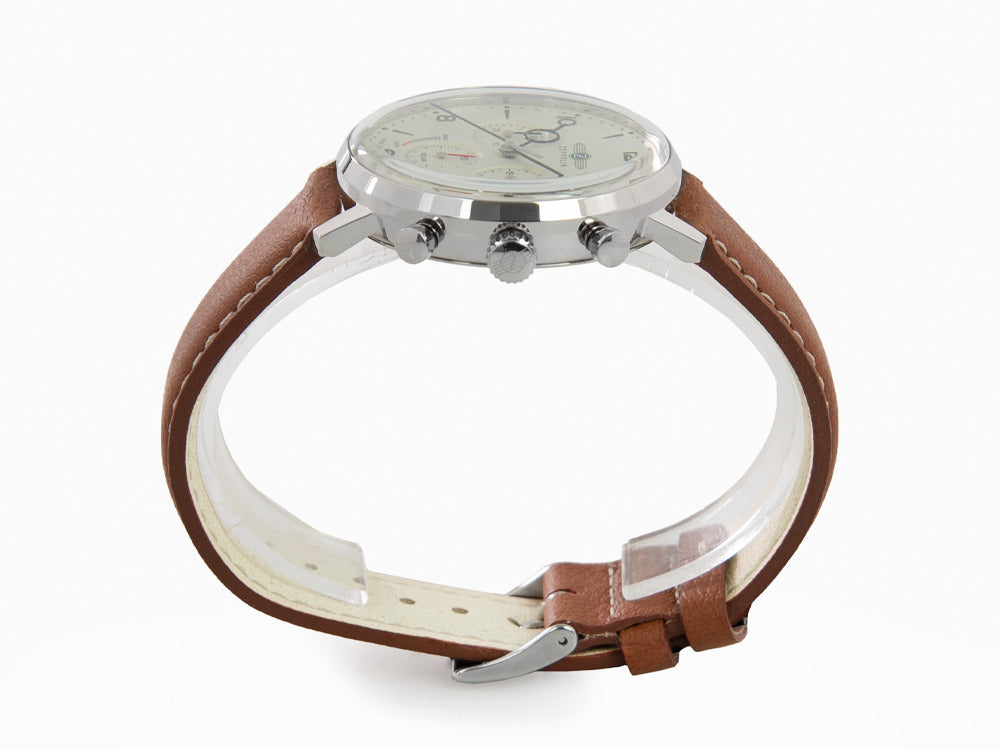 Montre à Quartz Zeppelin LZ 129 Hindenburg, Beige, 41 mm, Jour, Cuir, 8086-5n