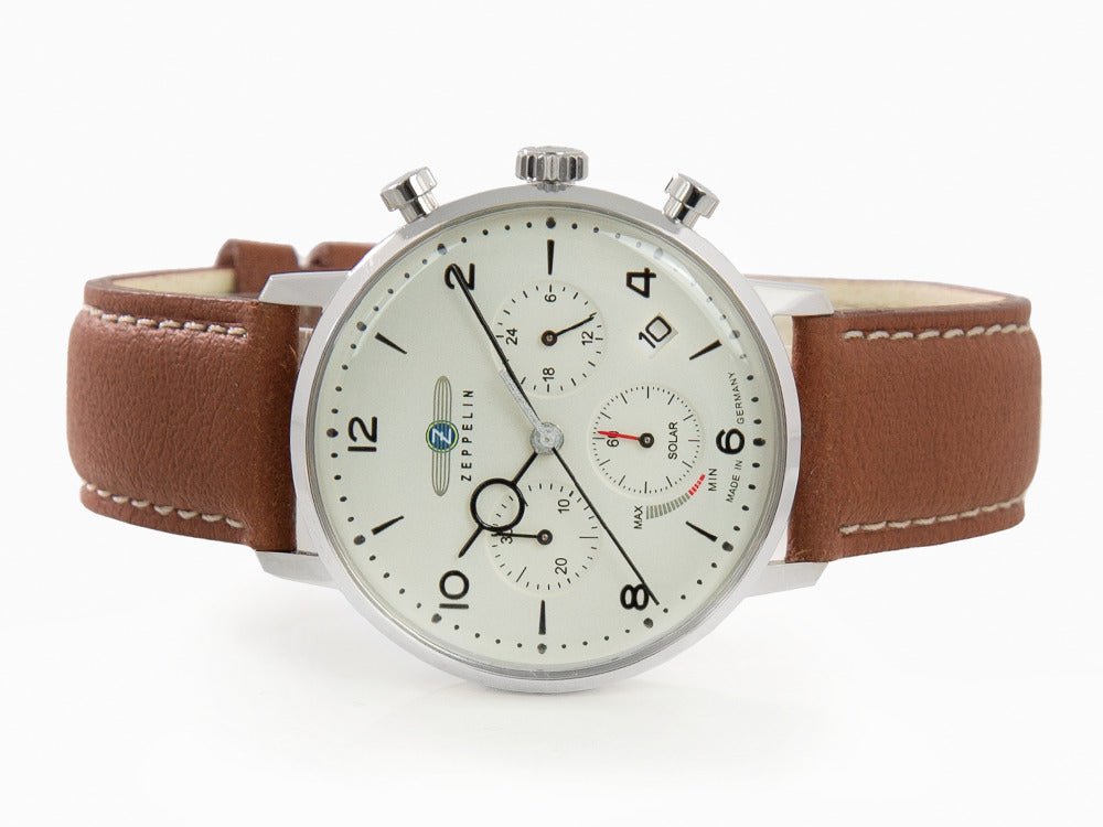 Montre à Quartz Zeppelin LZ 129 Hindenburg, Beige, 41 mm, Jour, Cuir, 8086-5n