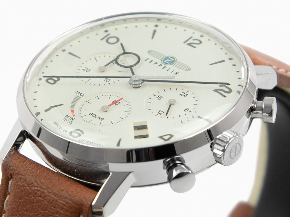 Montre à Quartz Zeppelin LZ 129 Hindenburg, Beige, 41 mm, Jour, Cuir, 8086-5n