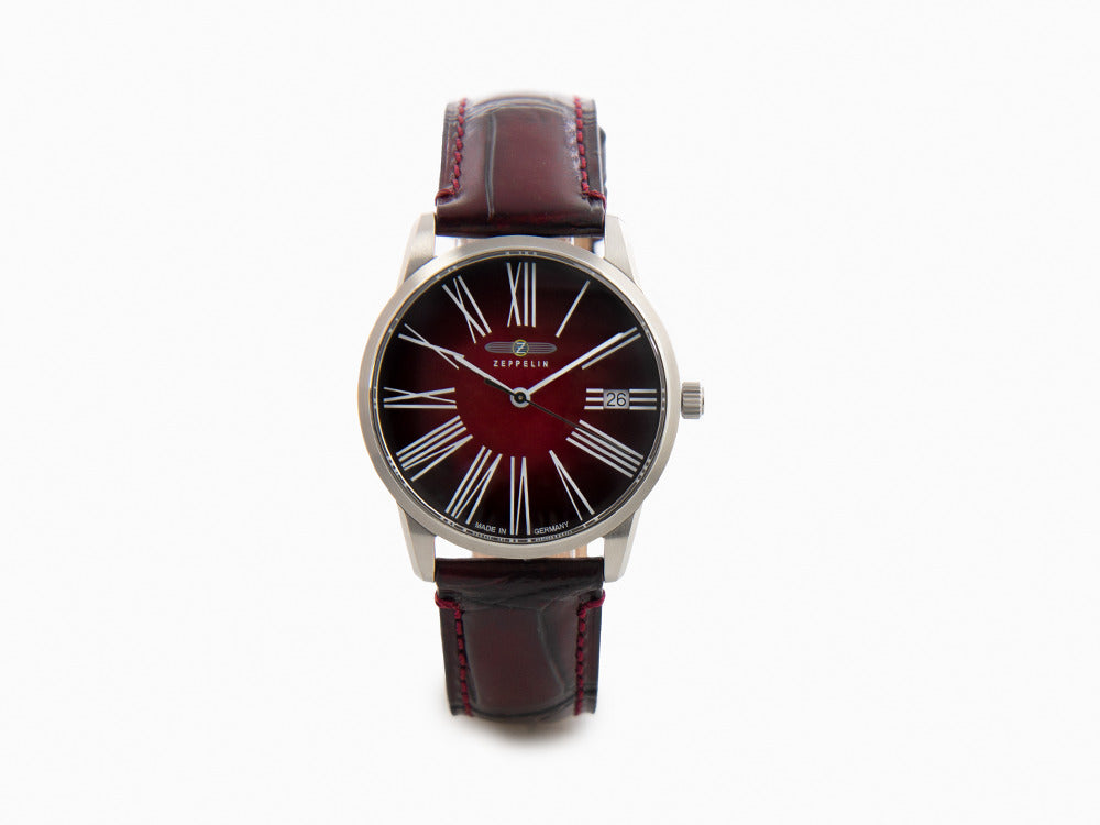 Montre à Quartz Zeppelin Flatline Lady, Bordeaux, 36 mm, 8345-5
