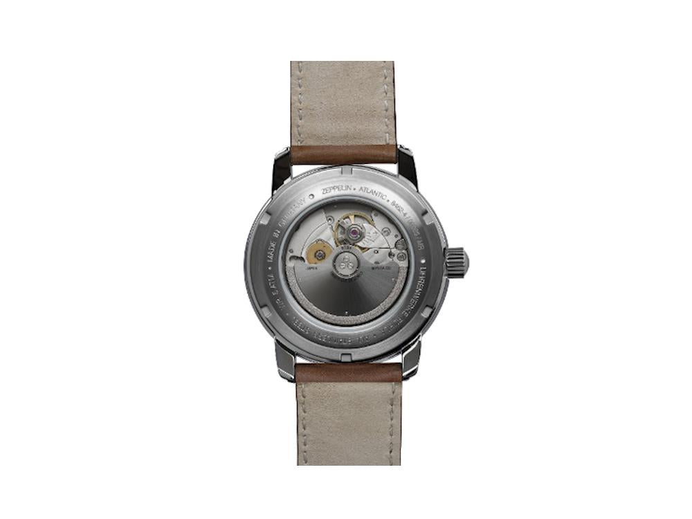 Montre Automatique Zeppelin Atlantic, Vert, 41 mm, Bracelet en cuir, 8462-4