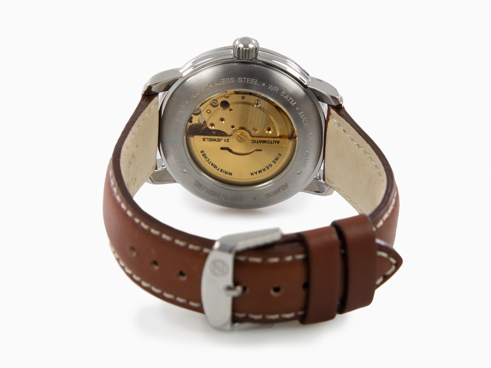 Montre Automatique Zeppelin Atlantic, Bleu, 41 mm, Jour et Date, Cuir, 8466-3