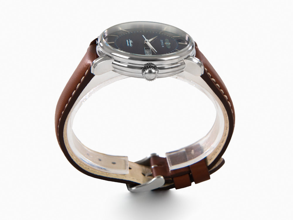 Montre Automatique Zeppelin Atlantic, Bleu, 41 mm, Jour et Date, Cuir, 8466-3