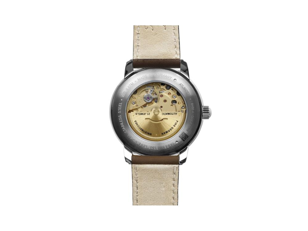 Montre Automatique Zeppelin Atlantic, Vert, 40 mm, Bracelet en cuir, 8466-4