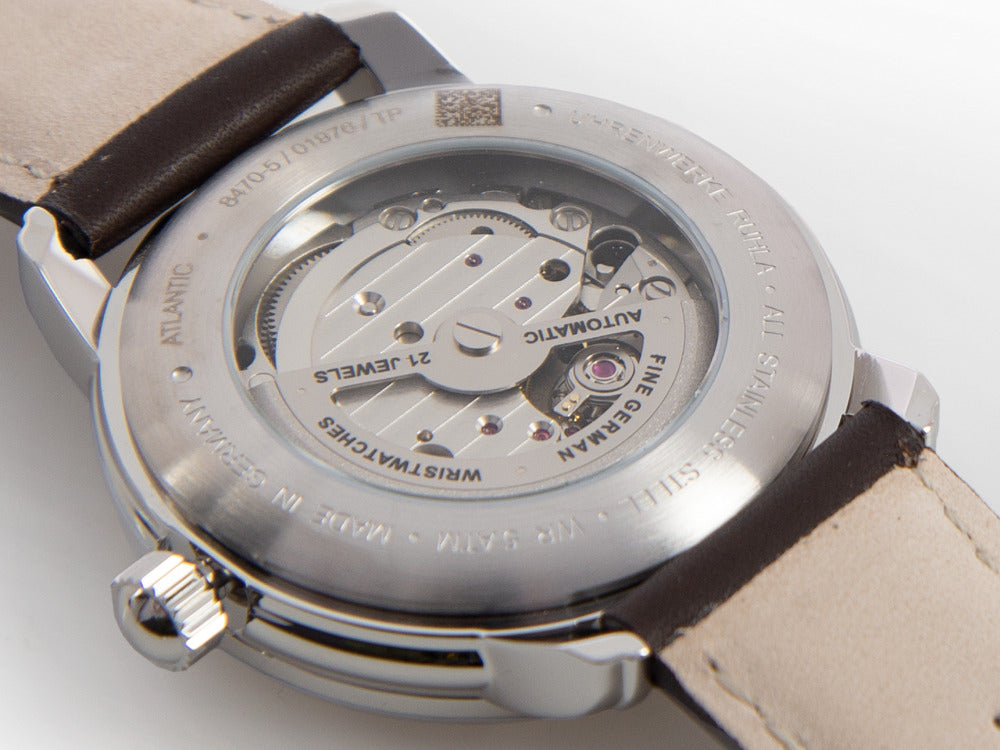 Montre Automatique Zeppelin Atlantic, Beige, 41 mm, Jour, Cuir, 8470-5