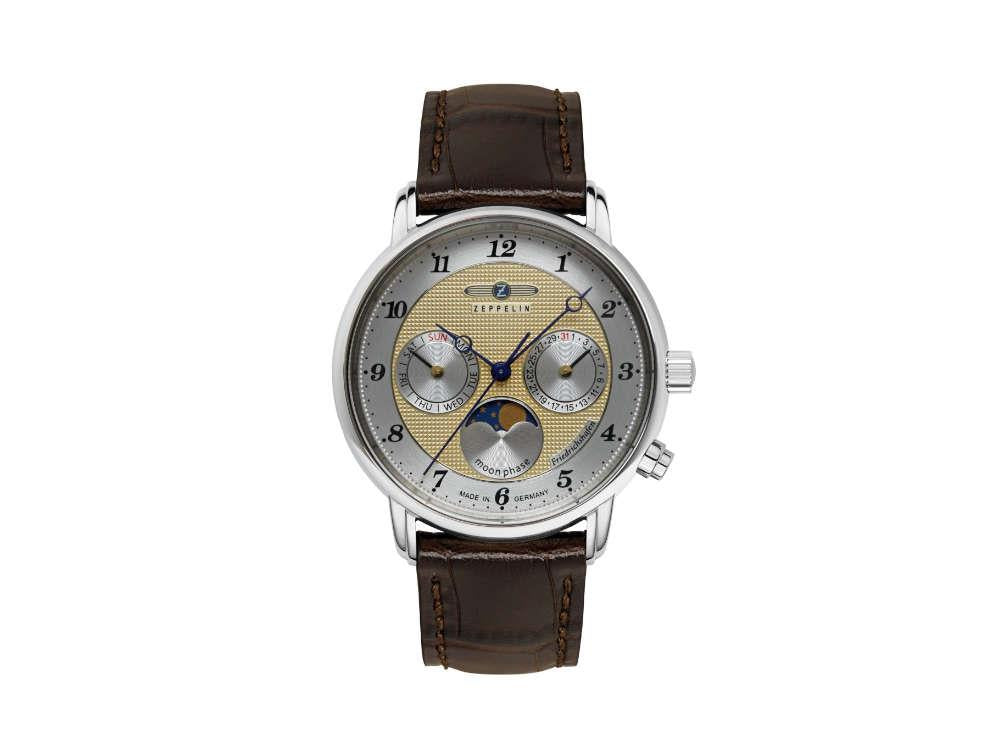 Montre à Quartz Zeppelin Friedrichshafen Moon Phase, Doré, 36 mm, 8537-5