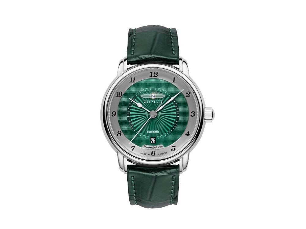 Montre Automatique Zeppelin Friedrichshafen, Vert, 40 mm, Jour, 8556-2