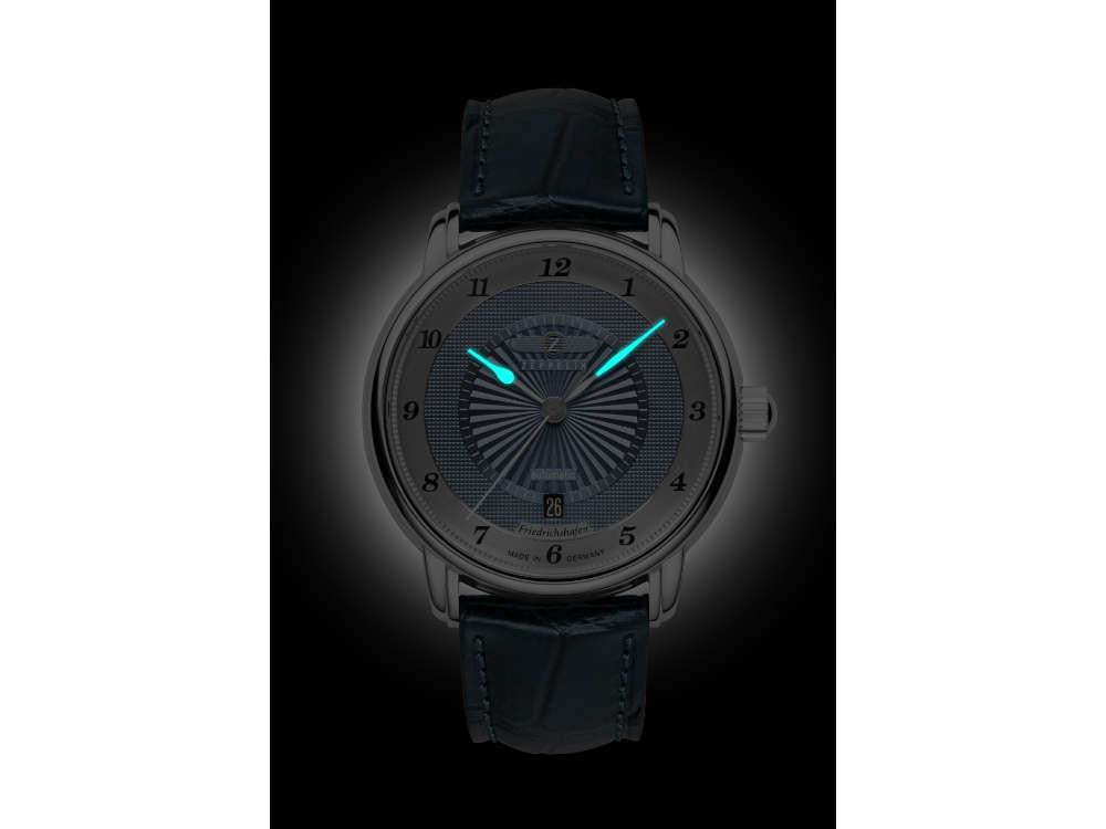 Montre Automatique Zeppelin Friedrichshafen, Bleu, 40 mm, Jour, 8556-3