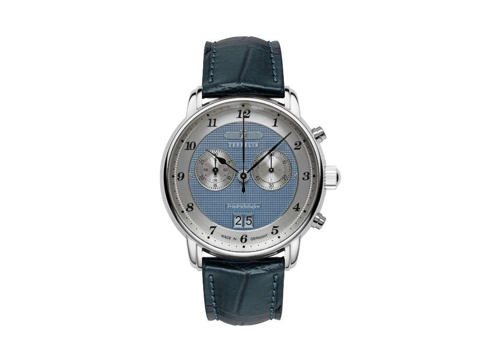 Montre à Quartz Zeppelin Friedrichshafen, Bleu, 40 mm, Chronographe, 8584-3
