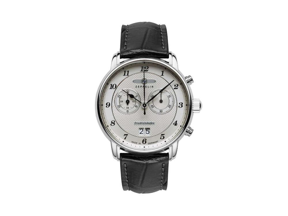 Montre à Quartz Zeppelin Friedrichshafen, Argent, 40 mm, Chronographe, 8584-4