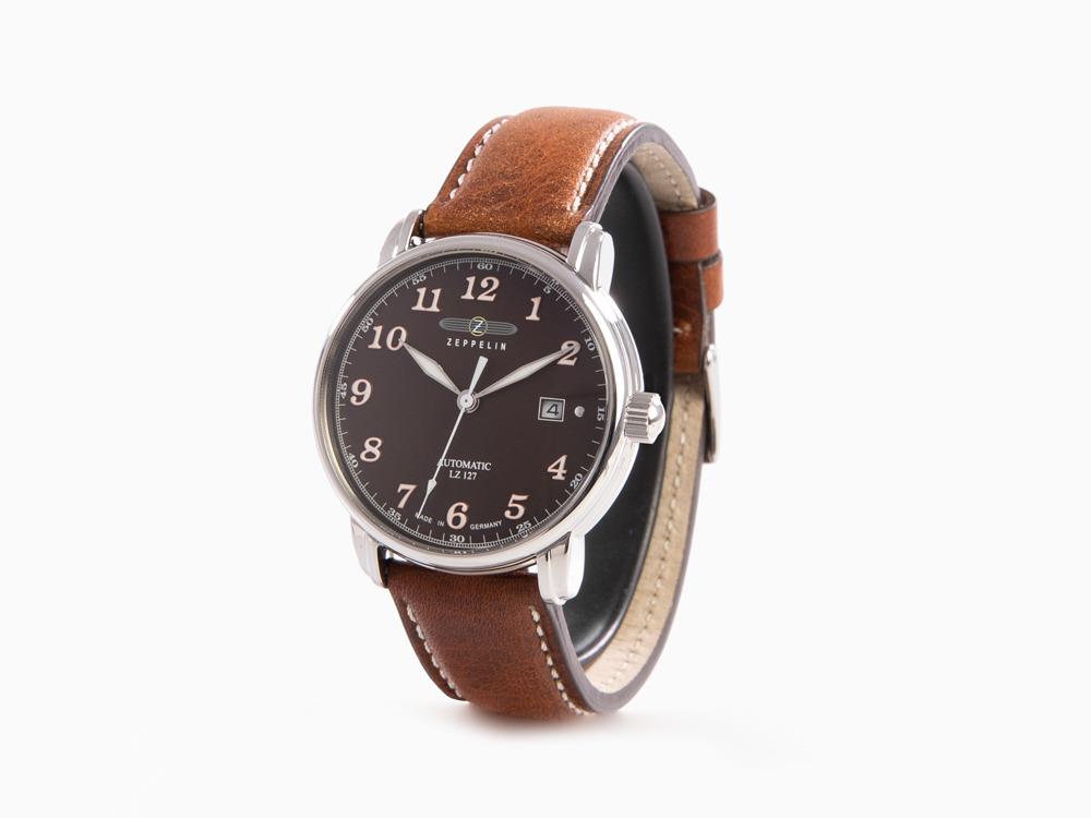 Montre Automatique Zeppelin LZ 127 Graf Zeppelin, Marron, 40 mm, Jour, 8656-3