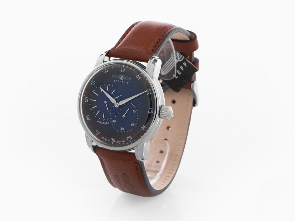 Montre Automatique Zeppelin Captain Line, Bleu, 42 mm, Bracelet en cuir, 8662-3