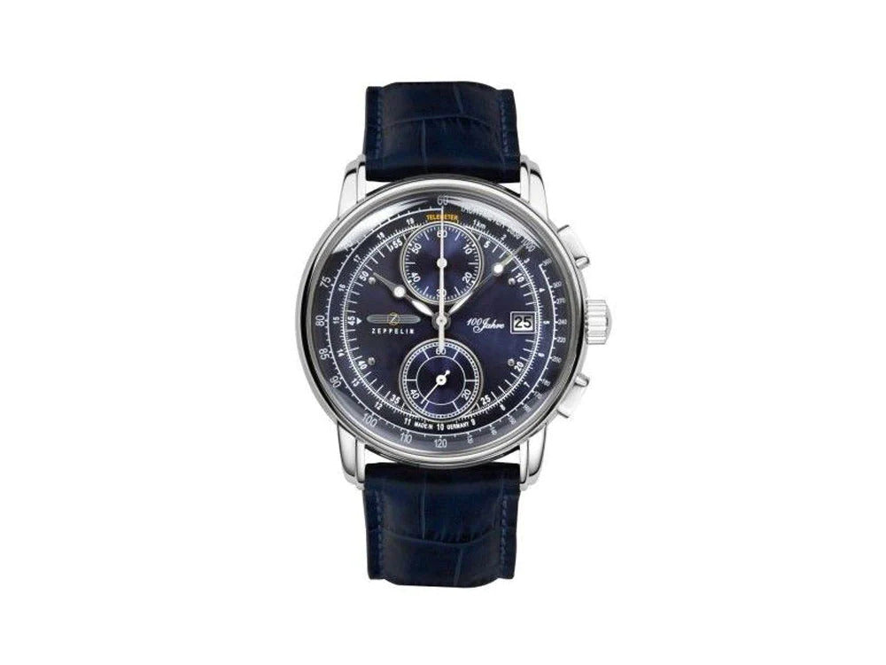 Montre à Quartz Zeppelin 100 Years Zeppelin Ed. 1, Bleu, 42 mm, Jour, 8670-3