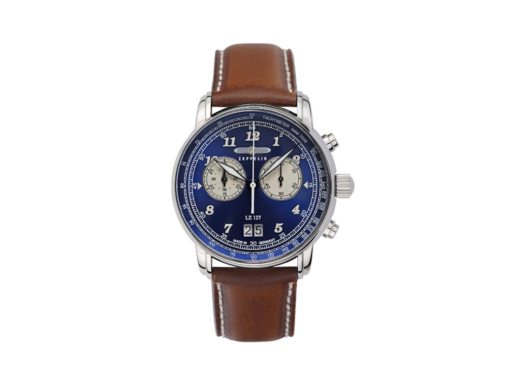 Montre à Quartz Zeppelin LZ 127 Graf Zeppelin, Bleu, 40 mm, Jour, 8684-3