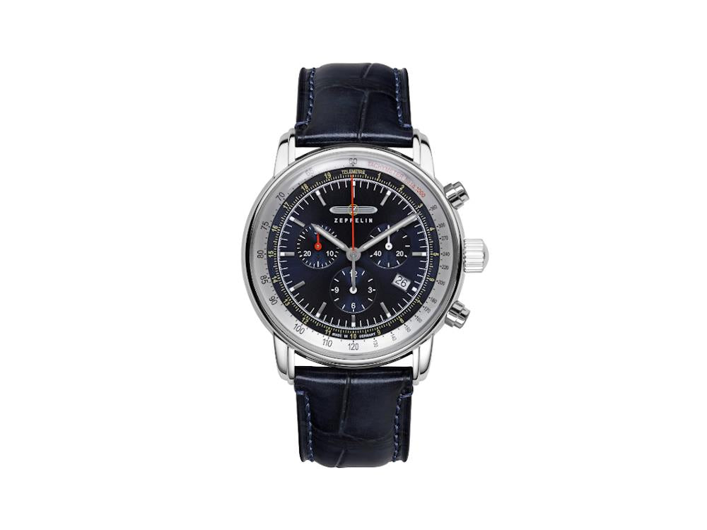 Montre à Quartz Zeppelin LZ14 Marine, Bleu, 42 mm, 8888-3