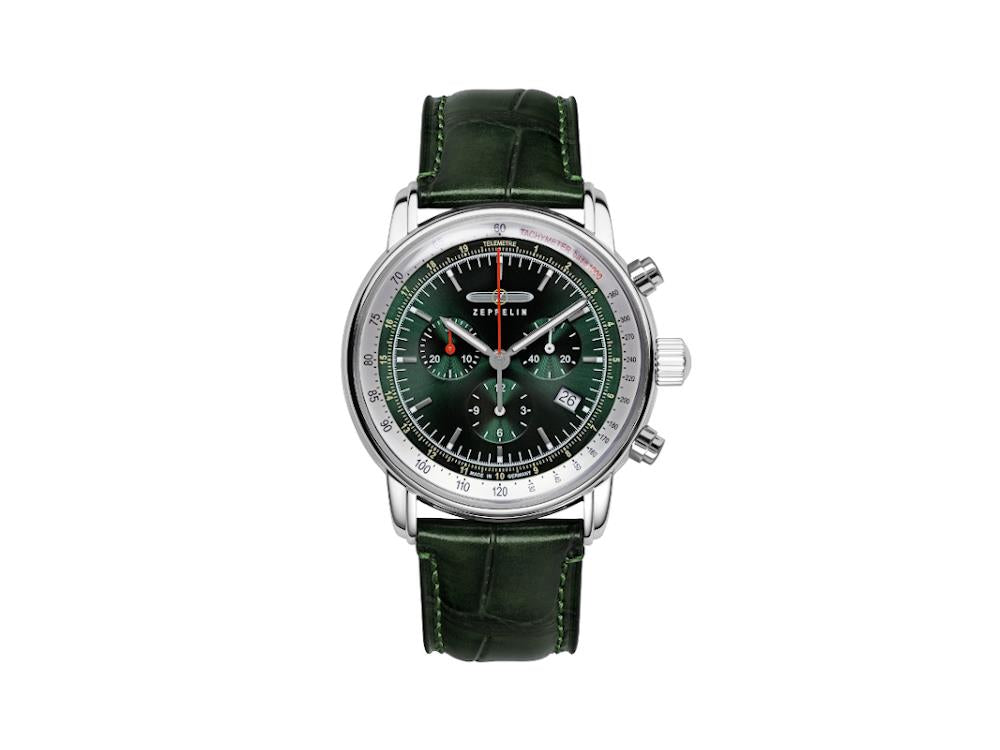 Montre à Quartz Zeppelin LZ14 Marine, Vert, 42 mm, 8888-4