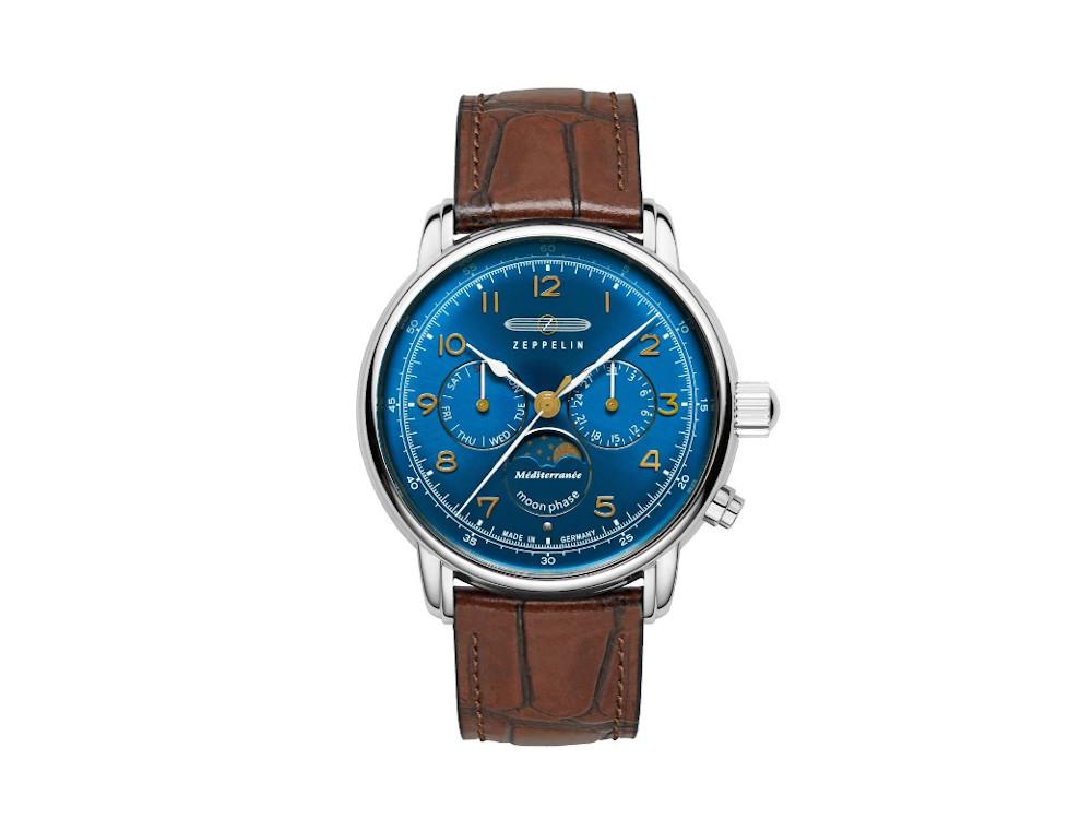 Montre à Quartz Zeppelin Méditerranée, Bleu, 42 mm, 9636-3
