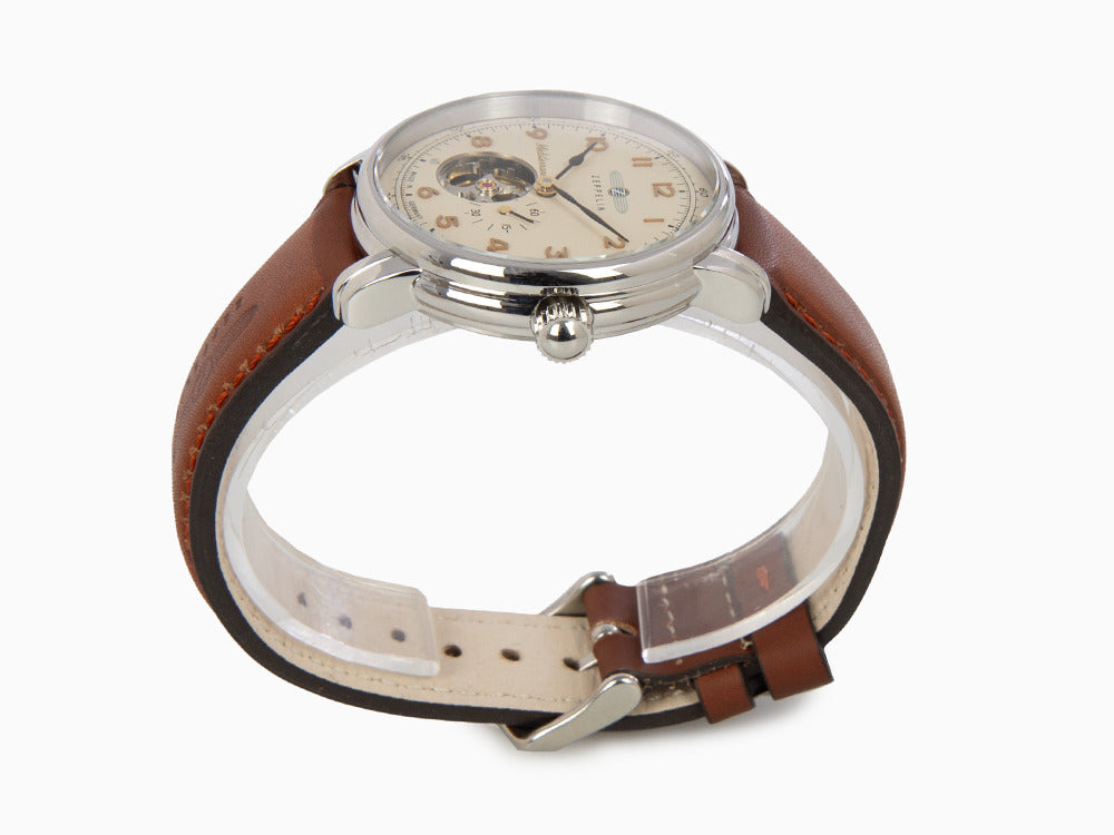 Montre Automatique Zeppelin Méditerranée with Open Heart, Beige, 40 mm, 9666-5