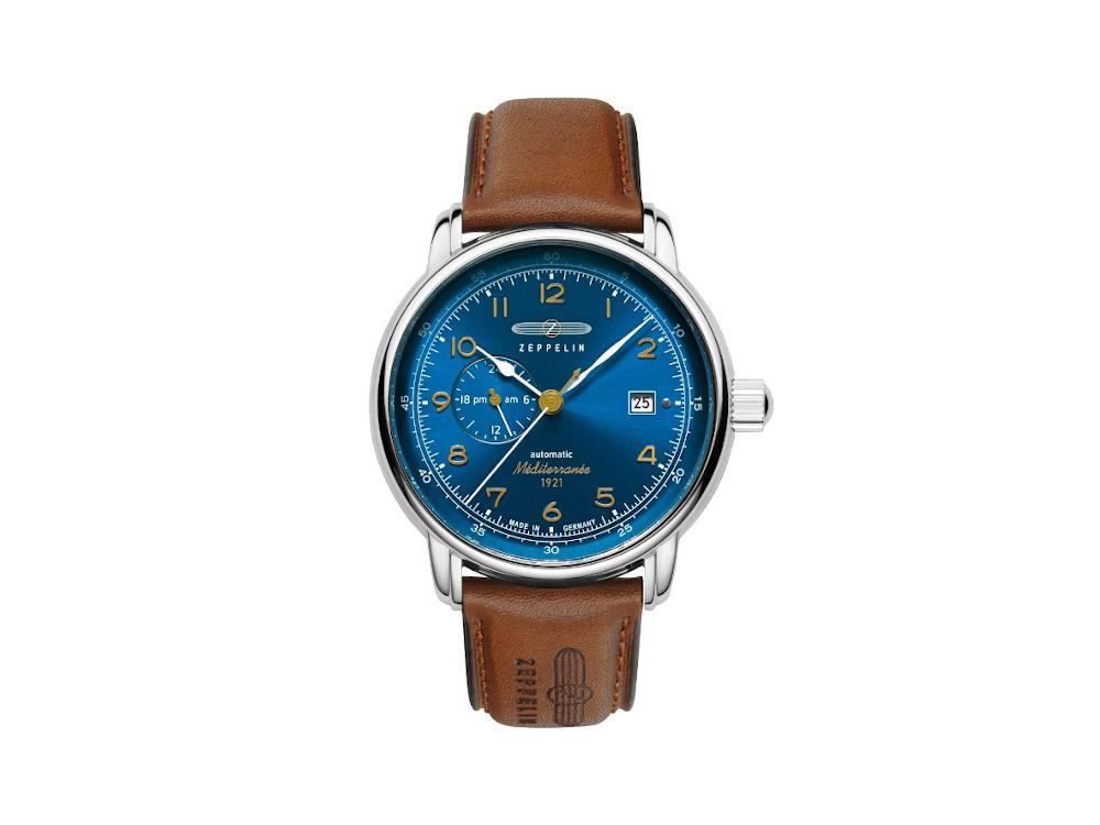 Montre Automatique Zeppelin Méditerranée, Bleu, 40 mm, Jour, 9668-3